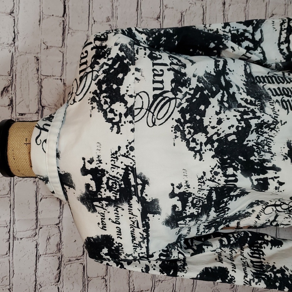Cynthia Max White and Black Denim-Style Jacket Size M - Picture 4 of 11